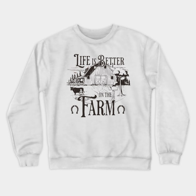 Retro Farm life is better cowboy Crewneck Sweatshirt by Novaldesign